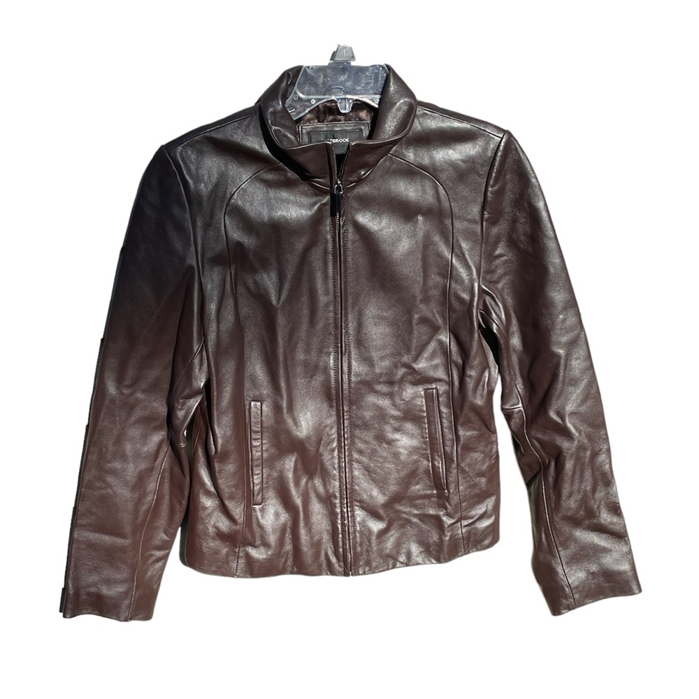 Colebrook Essentials Woman’s Leather Jacket Sz M Brow… Gem